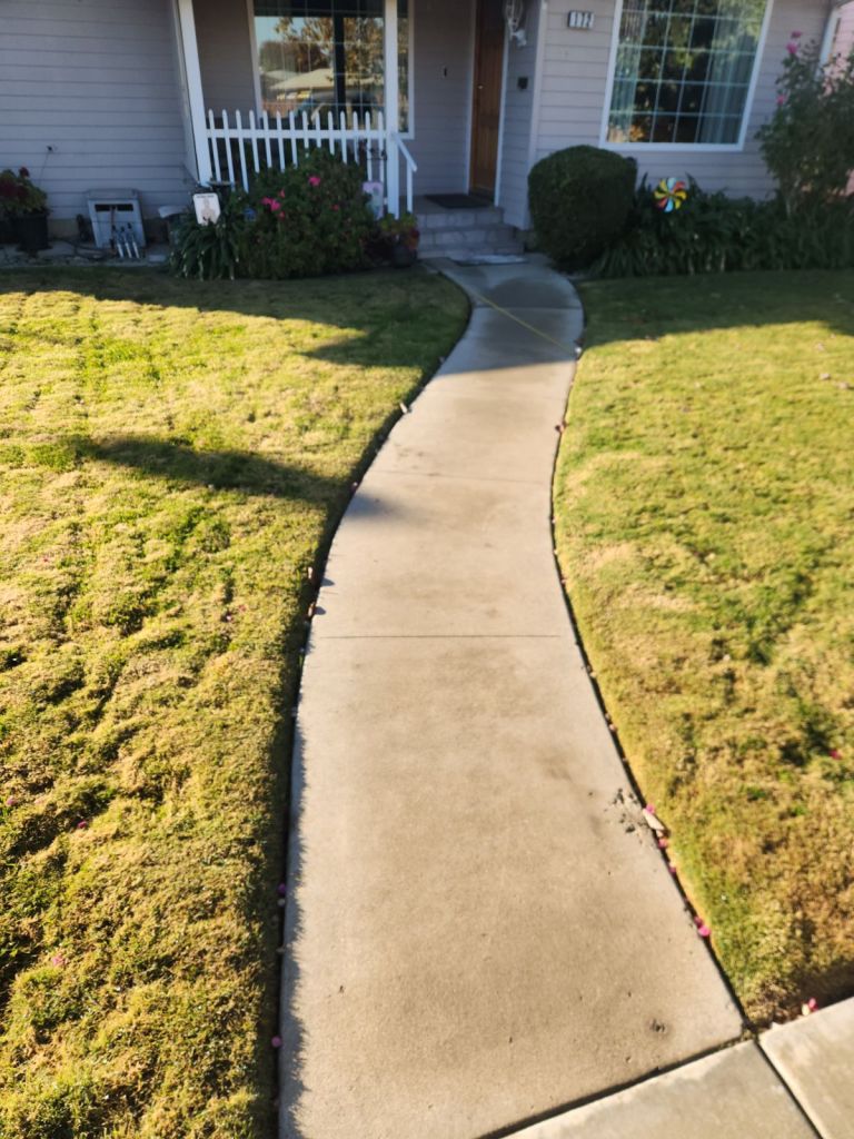 This image shows before a modular ramp system was installed at a house.