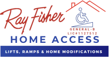 This image shows the Ray Fisher Home Access icon, advertising Lifts, Ramps, and Home Modifications.