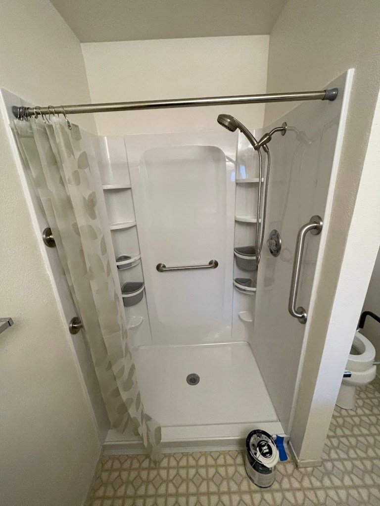 This image shows a shower conversion for our bathroom remodeling section.