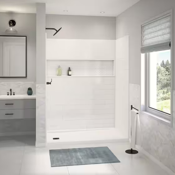 This image shows a bootz nextile 4 piece shower wall system.