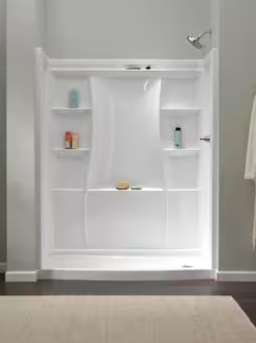 This image shows a Delta Classic 500 Curve Shower alcove.